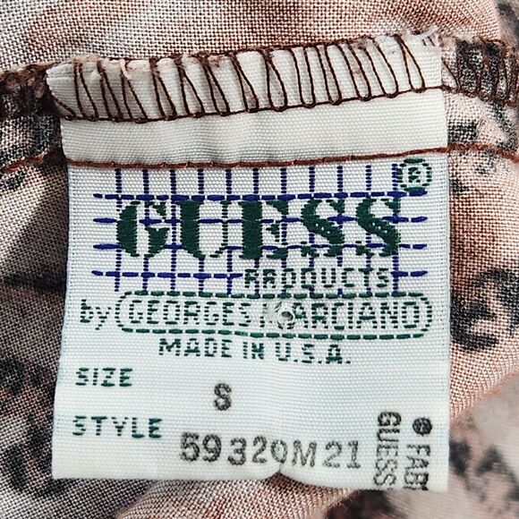 VTG Guess Shirt Mens S Georges Marciano Luxury All Over Print Button Down Resort - Picture 13 of 16